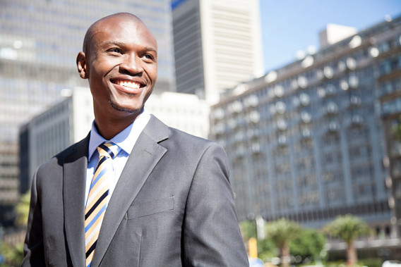 smiling man in suit